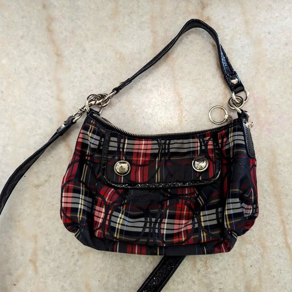 Plaid Print Coach Satchel - Picture 1 of 2